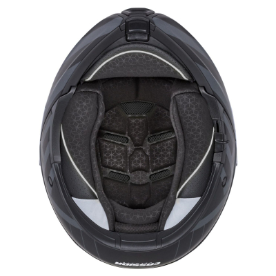Helmetë moto Cassida Modulo 2.1 Profile Vision, integral modular, i zi mat gri reflektues
