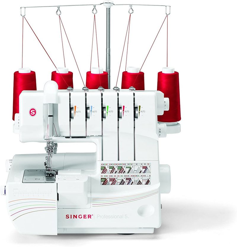 Makinë qepëse overlock Singer 14T968, profesionale, me rrymë elektrike, e bardhë
