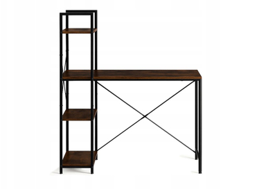 Tavolinë zyre Modern Loft School Desk, me rafte të integruara, dyshtresore, ngjyrë druri