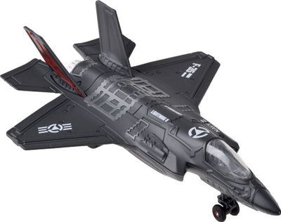 Lodër avion luftarak Jokomisiada F-35, metal, me dritë dhe zë, i zi