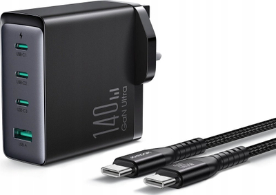 Karikues GaN Joyroom JR TCG05UK, 140W, 3x USB C 1x USB A, me kabllo USB C 240W