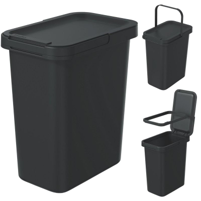 Kosh mbeturinash Prosperplast SYSTEMA, 12L, me kapak anues, i zi