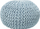 Stol pouf CONRAD, pambuk, diametër 40 cm, blu e çelët