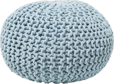 Stol pouf CONRAD, pambuk, diametër 40 cm, blu e çelët
