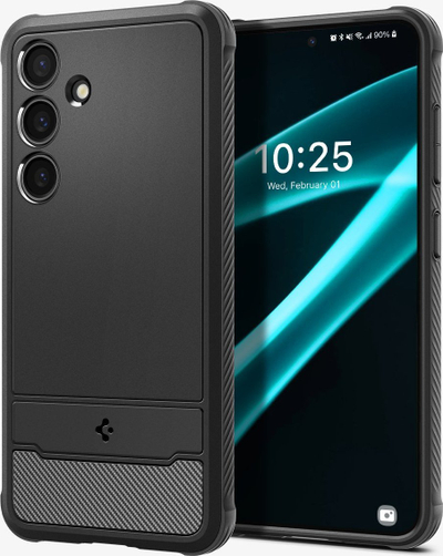 Mbulesë telefoni Spigen Rugged Armor për Samsung Galaxy S24 Plus, matte, e zezë