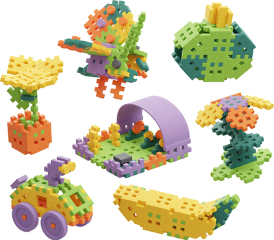 Blloqe ndërtimi Marioinex ECO Blocks MINI WAFERS, 200 copa, botanic green
