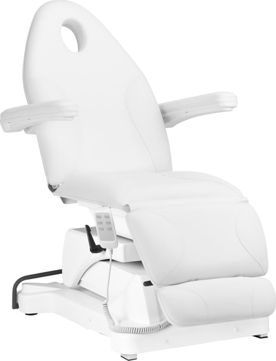Karrige kozmetike elektrike Sillon Basic 3 Act Swivel, me telekomandë, rrotulluese, e bardhë