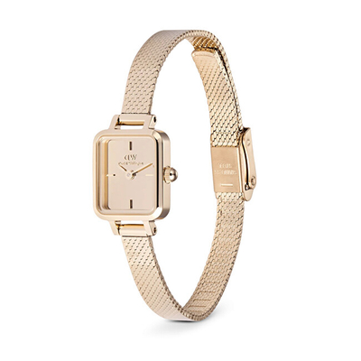 Orë për femra Daniel Wellington Quadro Mini 15x18 DW00100799, e artë rozë