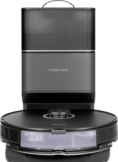 Robot pastrues Roborock S8+, 6000 Pa, me stacion vetëshkarkues, i zi