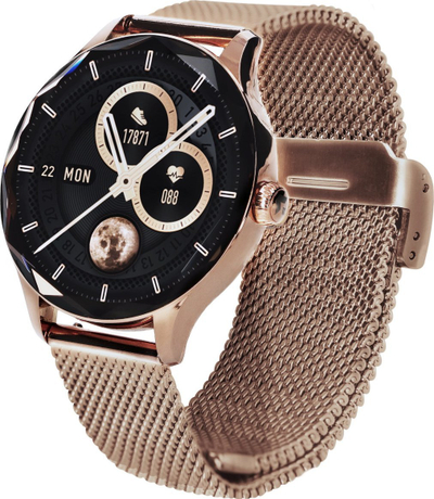 Smartwatch për gra Garett Viva, AMOLED, IP67, rozë gold