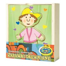 Puzzle druri DROMADER Boy, figurë çuni, me kuti druri, shumëngjyrësh