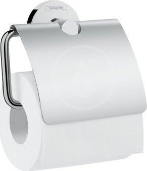 Mbajtëse letre tualeti Hansgrohe Logis E, me kapak, krom, për montim në mur