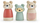 Figurina druri Bear Tales Junior Tender Leaf Toys, set me 3 pjesë, për kalamaj, shumëngjyrëshe
