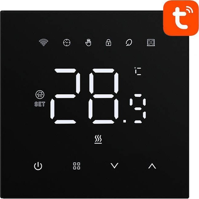Termostat i mençur Avatto WT410 16A, WiFi, për ngrohje elektrike, i zi
