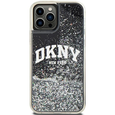 Kapak telefoni DKNY Liquid Glitter Arch Logo, për iPhone 12 12 Pro, i zi