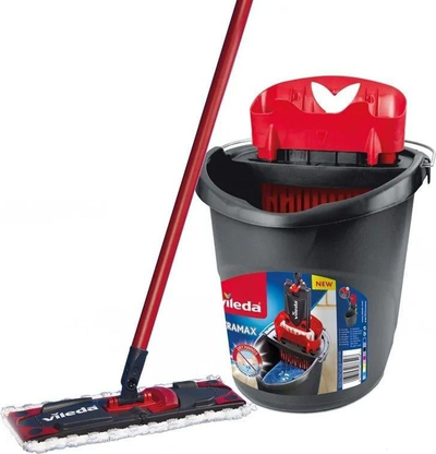 Shtupë jorrotulluese Vileda Mop Ultramax Box (155737) + kova, e kuqe