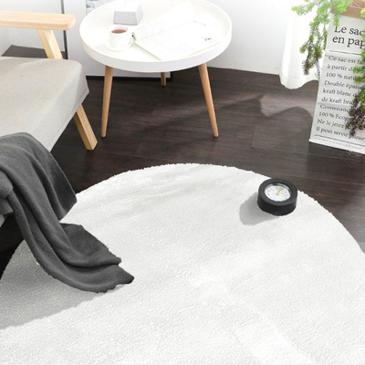 Tapet Strado Round Rug Rabbit, 120x120 cm, antirrëshqitës, i bardhë