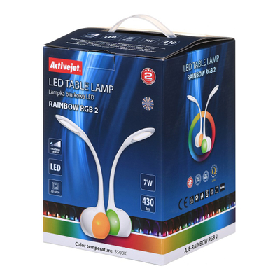 Lampë tavoline Activejet AJE-RAINBOW 2, 7W LED, 430lm, e bardhë