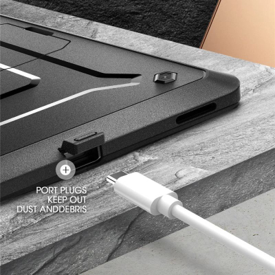 Капак за таблет SUPCASE UB Pro за Galaxy Tab S10 FE 10.9", со заштита за екран, со потпирач, црн