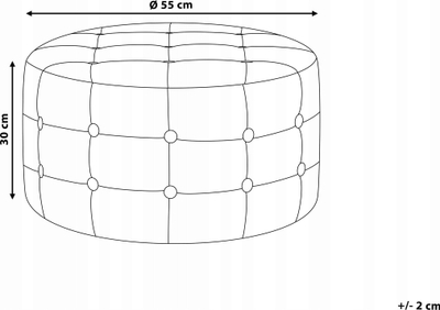 Puf këmbësh TAMPA Boucle, diametër 55 cm, lartësi 30 cm, i bardhë