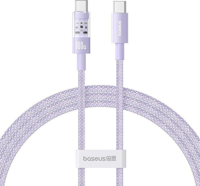 Kabllo karikimi Baseus Gem, USB Type C në USB Type C, 100W, 1m, lejla
