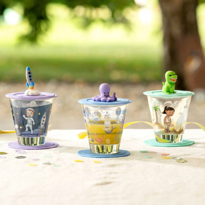 Set enësh për kalamaj Leonardo Adventure, gotë 215 ml, 3 copa, me figura deti