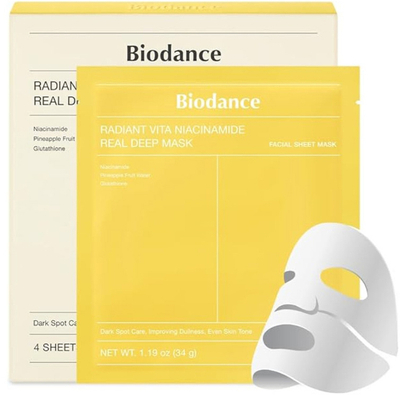 Maskë për fytyrë Biodance Radiant Vita Niacinamide, 4 copë
