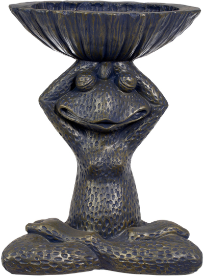Декорација за градина GARDEN_CENTE NF23-721, жаба со сад, 35x27x45 cm, темна бронза