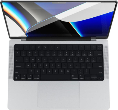 Mbrojtës ekrani Spigen Glass FC për MacBook Pro 14" 2021, xham i fortë, kornizë e zezë