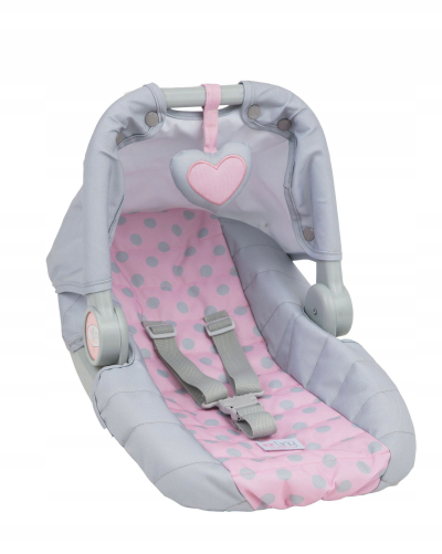 Karrige makine lodër Tiny Treasures Auto Chair 30164, me rripa sigurimi, rozë gri