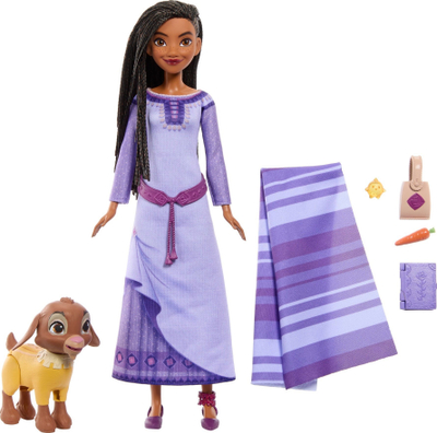 Kukull fashion Disney Wish Asha of Rosas Adventure Pack, me aksesorë, shumëngjyrëshe