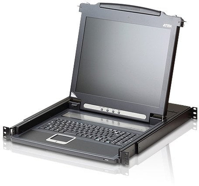 Konzола за регал LCD Aten CL1000M, 17\", 1U, VGA, црна