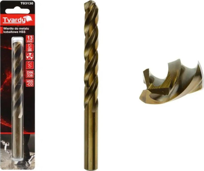 Spiralë metalike TVARDY HSS M35, 13 mm, kobalt