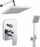 Set dushi i ndërtuar Sourcing SQUERTO SET-SQ1-P, koka fikse rain, dush dore, krom