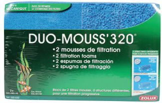 Sfungjer filtri për akuarium Zolux Duo Mouss 320, set me 2 copë, blu
