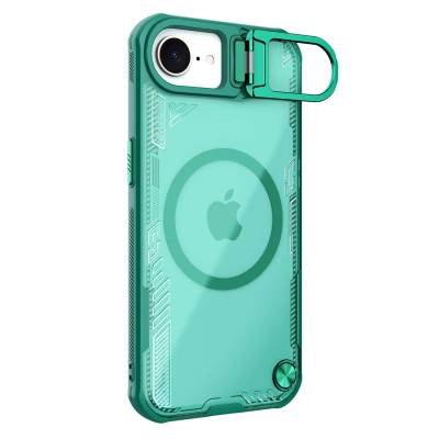 Futrollë Nillkin Iceblade Prop Magnetic për iPhone 16e, me stand, me magnet, jeshile transparente