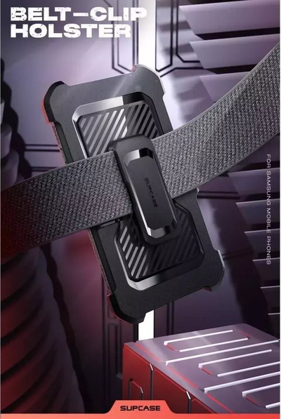 Kuti telefoni SUPCASE Unicorn Beetle Pro për Samsung Galaxy S23 Ultra, mbrojtje komplet, me kickstand dhe klips në rrip, ngjyrë e zezë