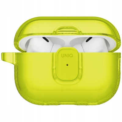 Mbulesë UNIQ GLASE për AirPods Pro 3, ultra transparente, mbyllje me sustë Spring Lock, jeshile e çelët