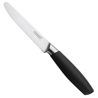 Thikë Fiskars, për domate, 11 cm, zezë/argjendtë