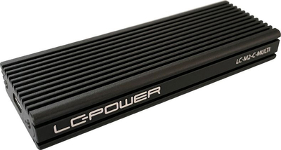 Kuti e jashtme SSD LC-Power LC-M2-C-MULTI, M.2 NVMe SATA, USB-C 3.2 Gen 2, ngjyrë argjendtë