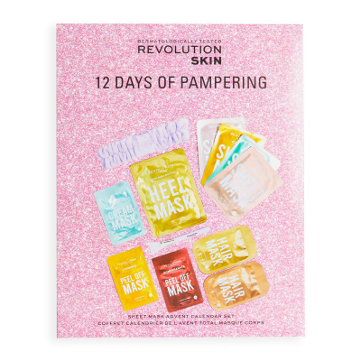 Set maskash Revolution Skin 12 Days of Pampering, 12 copë, për fytyrë, trup dhe flokë, rozë
