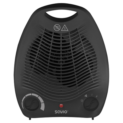 Ngrohës me ventilator Savio AD-02/B, 2000W, termostat i rregullueshëm, i zi