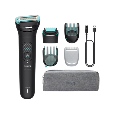 Trimer trupi Philips Series 7000 BG7470/15, sistem trim dhe rruajtje, Wet & Dry, i zi