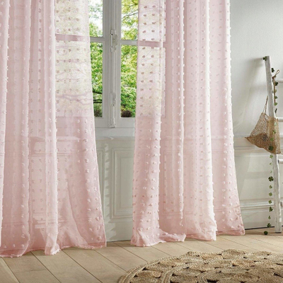 Perde transparente Atmosphera Rose Lily, 140x240cm, poliester, rozë e çelët