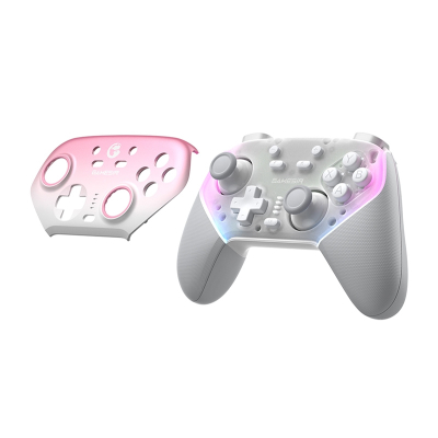 Gamepad wireless GameSir Super Nova, tri-mode, RGB, i bardhë rozë