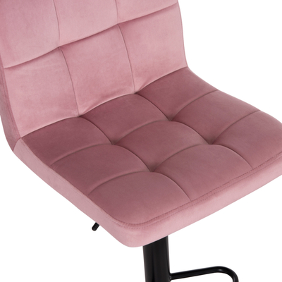 Stol bar HM DIANA HM202.42, rrotullues, kadife, dusty pink