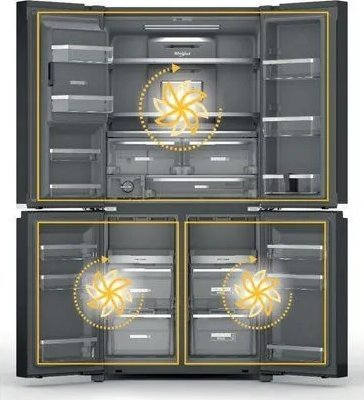 Frigorifer Whirlpool WQ9I MO1L, 4 derë, 554L, A+, inoks