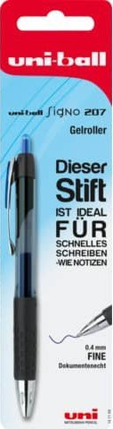 Set stilolapsa xhel Uni-Ball Signo 207, 5 copë, majë 0.4 mm, blu