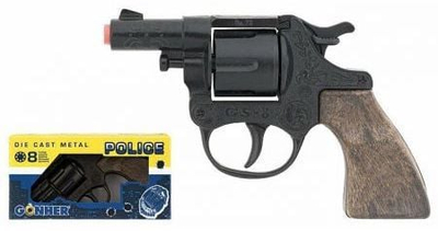 Revolver lodër Gonher Small Metal Police, 8 të shtëna, metal, shumëngjyrësh