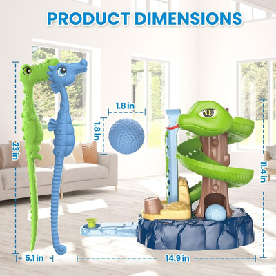 Lojë mini golf për kalamoj Woopie Mini Snake, set plastik, nga 3 vjeç e lart, shumëngjyrësh